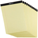 Amazon Basics Narrow Ruled Lined Writing Note Pad, 5 inch x 8 inch, Canary, 600 Count (12 Packs of 50)