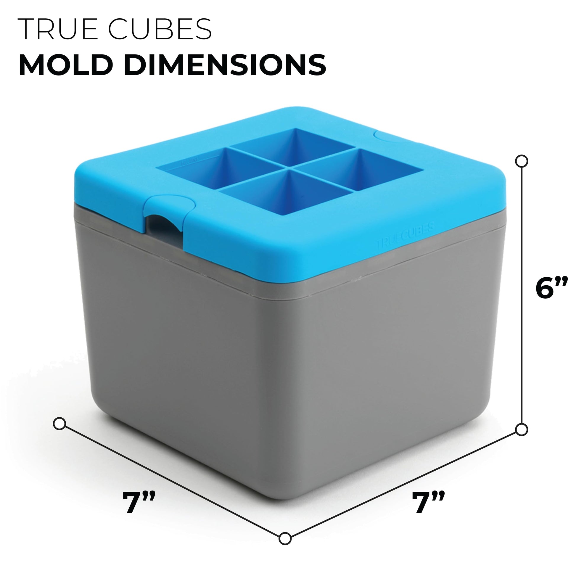 True Cubes Crystal Clear Ice Cube Maker, 4 Large 2"x2"x2" Ice Cubes for Cocktails and Drinks, Silicone Mold for Pure, Bartender-Quality Ice - Great for Hosting and Entertaining, Whiskey Gifts for Men