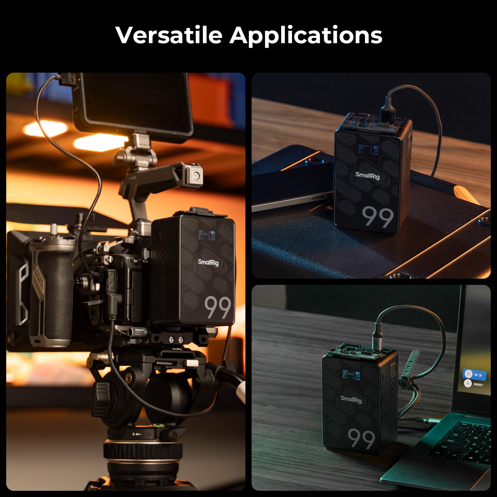 SMALLRIG V Mount Battery VB99 SE, 99Wh / 6800mAh V Mount Battery with 65W Output, 2.5H Full Charge, with USB-C, D-TAP, USB-A, Dual DC Ports, OLED Screen, for Camera, Camcorder, Monitor, Video Light