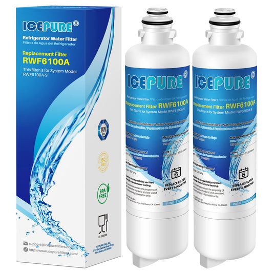 ICEPURE Refrigerator Water Filter Replacement for Bosch Ultra Clarity Pro BORPLFTR50, BORPLFTR55, 12033030, 12028325, 11025825, 11032531, B36CT80SNS, B36CL80ENS, WFC100MF, WFS200MF, RA450022, 2PACK