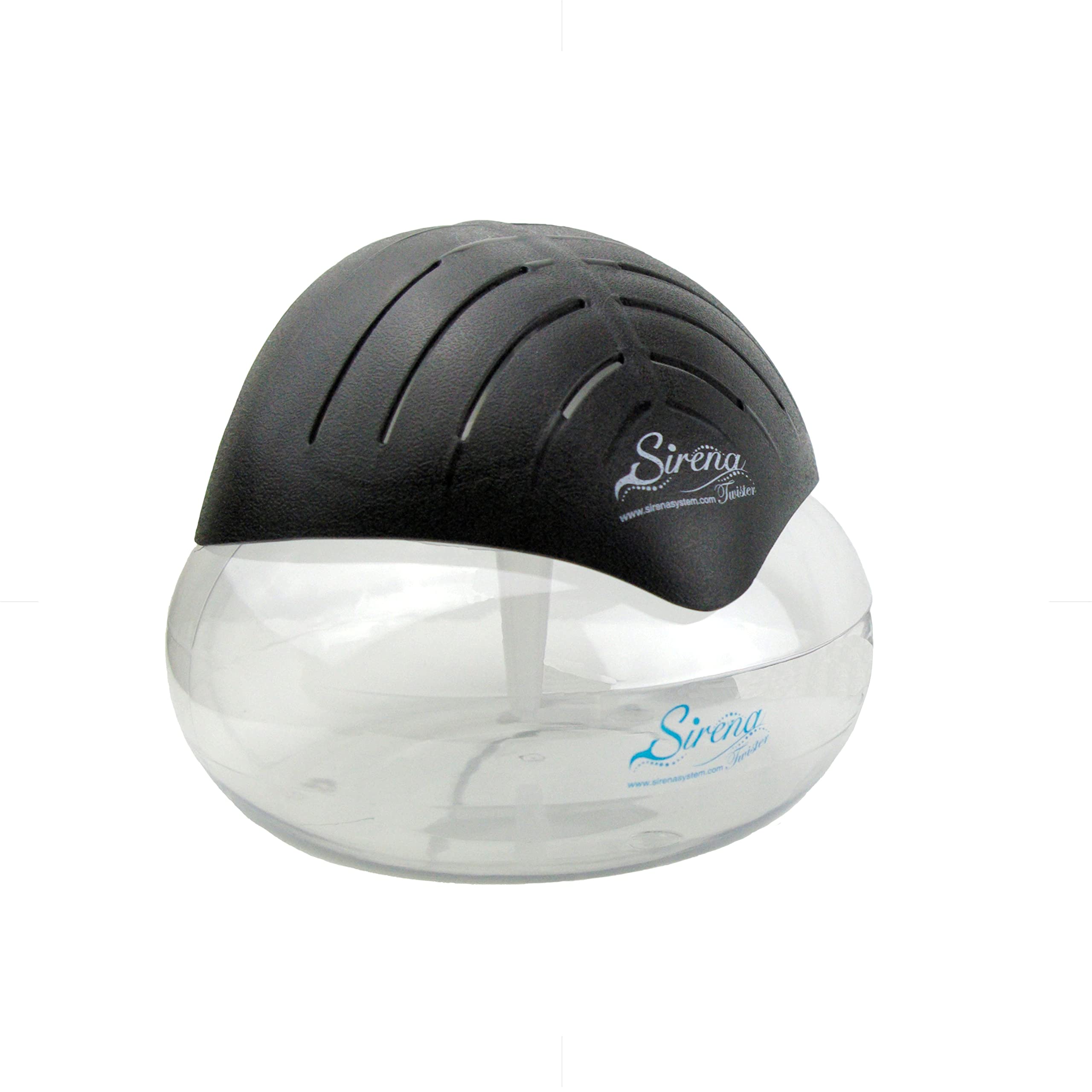 Sirena Twister Luftreiniger (Schwarz) - Wasserfilter Luftwäscher für Zuhause und Büro - Aroma Diffuser für ätherische Öle mit LED Nachtlicht - Kleiner Luftreiniger für Rauch und Haustiere