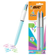 BIC 4-Color Fashion Ballpoint Pens, Medium Point (1.0mm), 4 Colorful Inks in One Multicolor Pen, 2-Count Pack