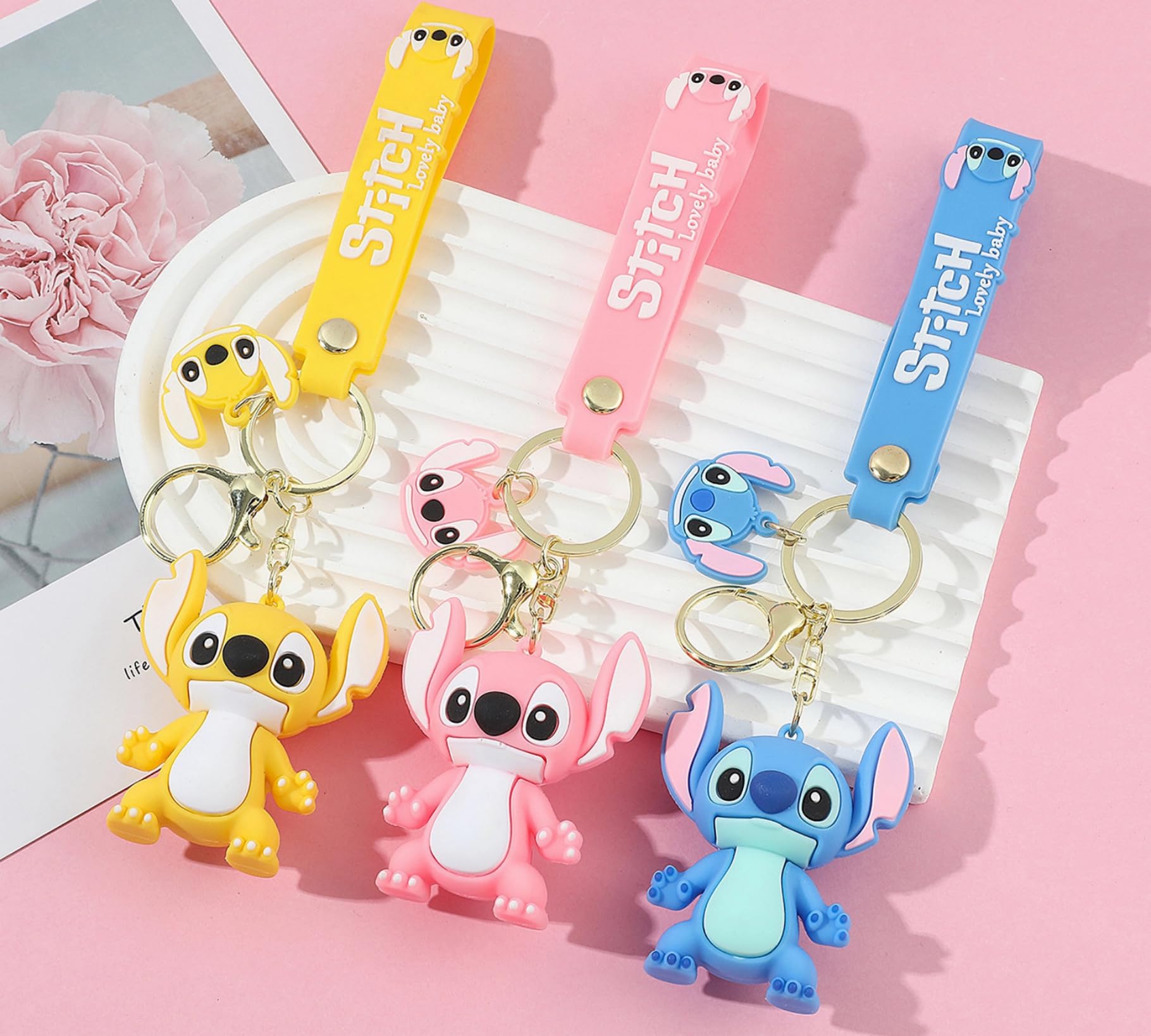 UIHJASO Cute Keychains for Boys Girls, Anime Kawaii Keychain, Cartoon Backpack Key Key Chain Accessories Wristlet chain Car Charms
