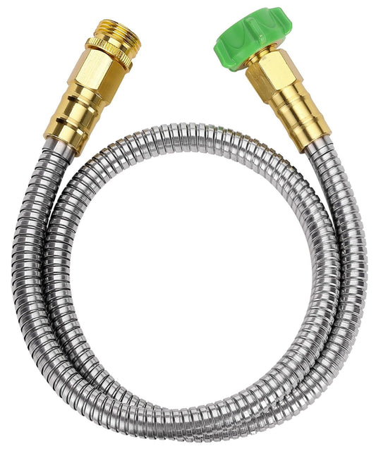 UNCO- Short Garden Hose, 3 Feet, Heavy Duty Stainless Steel Hose, Water Garden Hose, Metal Garden Hose, Outdoor Garden Hose, Non Kink Hose, Durable Garden Hose, Flexible Hose, Lightweight Hose