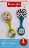 Fisher-Price Newborn Toys Rattle 'n Rock Maracas, Set of 2 Soft Musical Instruments for Babies 3+ Months, Blue & Orange