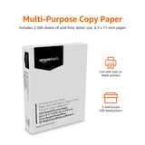 Amazon Basics Multipurpose Copy Printer Paper, 8.5" x 11", 20 lb, 10 Reams, 5000 Sheets, 92 Bright, White