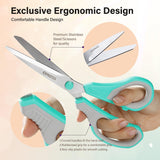 QMVESS 8.5" Scissors All Purpose 3 Pack, Ultra Sharp 2.5mm Thick Blade Scissors for Office, Professional Ergonomic Comfort Grip Scissors for Office School Home Fabric DIY Craft Cutting General Use