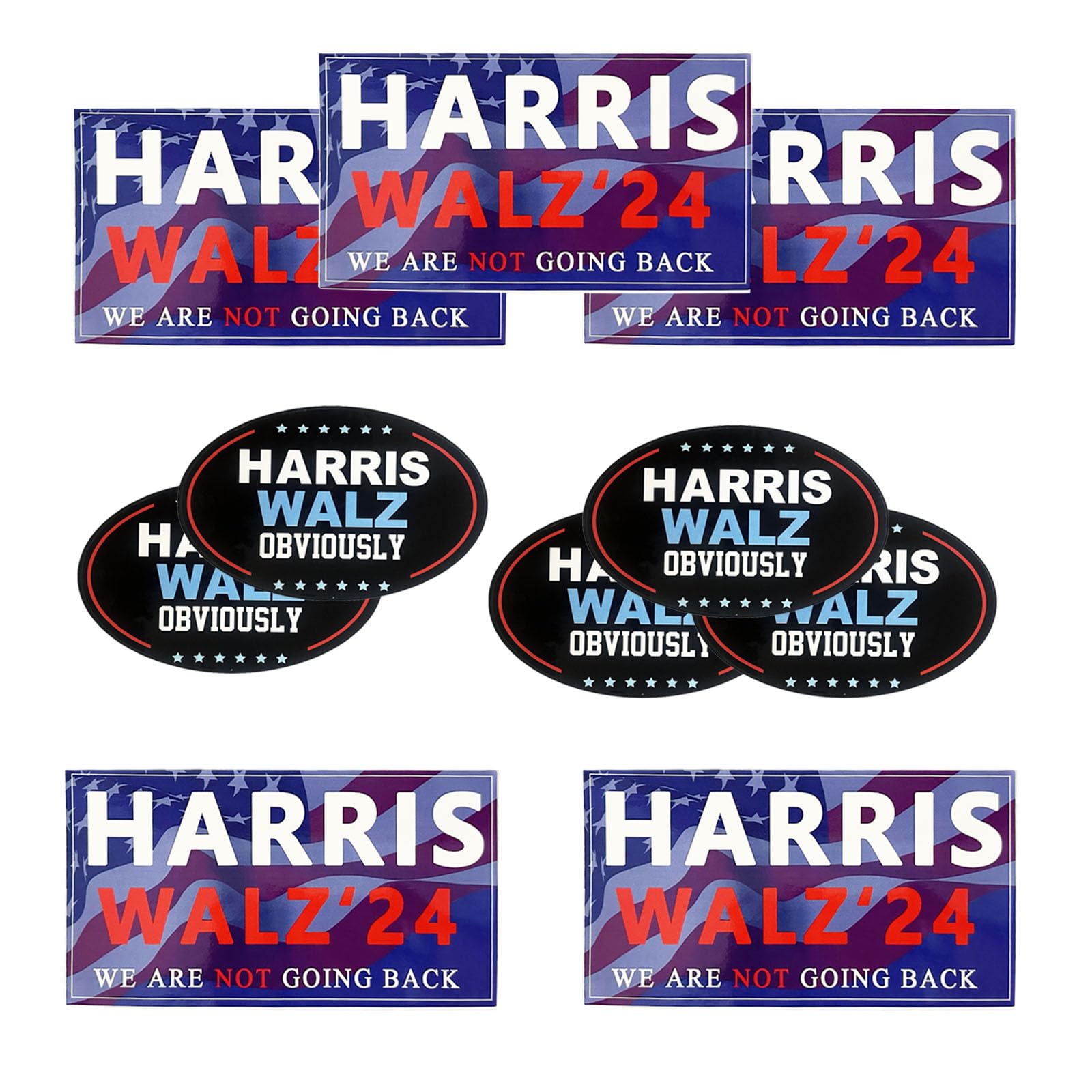 10 Packs Kamala Harris for President Sticker, Harris Walz 2024 Stickers,Kamala Harris Bumper Sticker,We are Not Going Back (Kamala Harris-1)