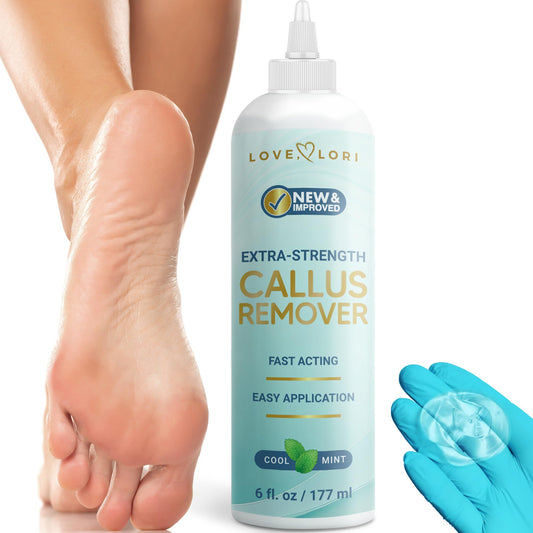 LOVE, LORI Callus Remover for Feet (Extra Strength) Foot Scrubber for Dead Skin Callus Gel - Professional Pedicure Foot Spa Essential, 6oz