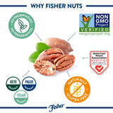 Fisher Chef's Naturals Pecan Halves 24 oz Resealable Bag, Unsalted Raw Nuts for Cooking, Baking & Snacking, Vegan Protein, Keto Snack, Gluten Free Raw Pecans Halves