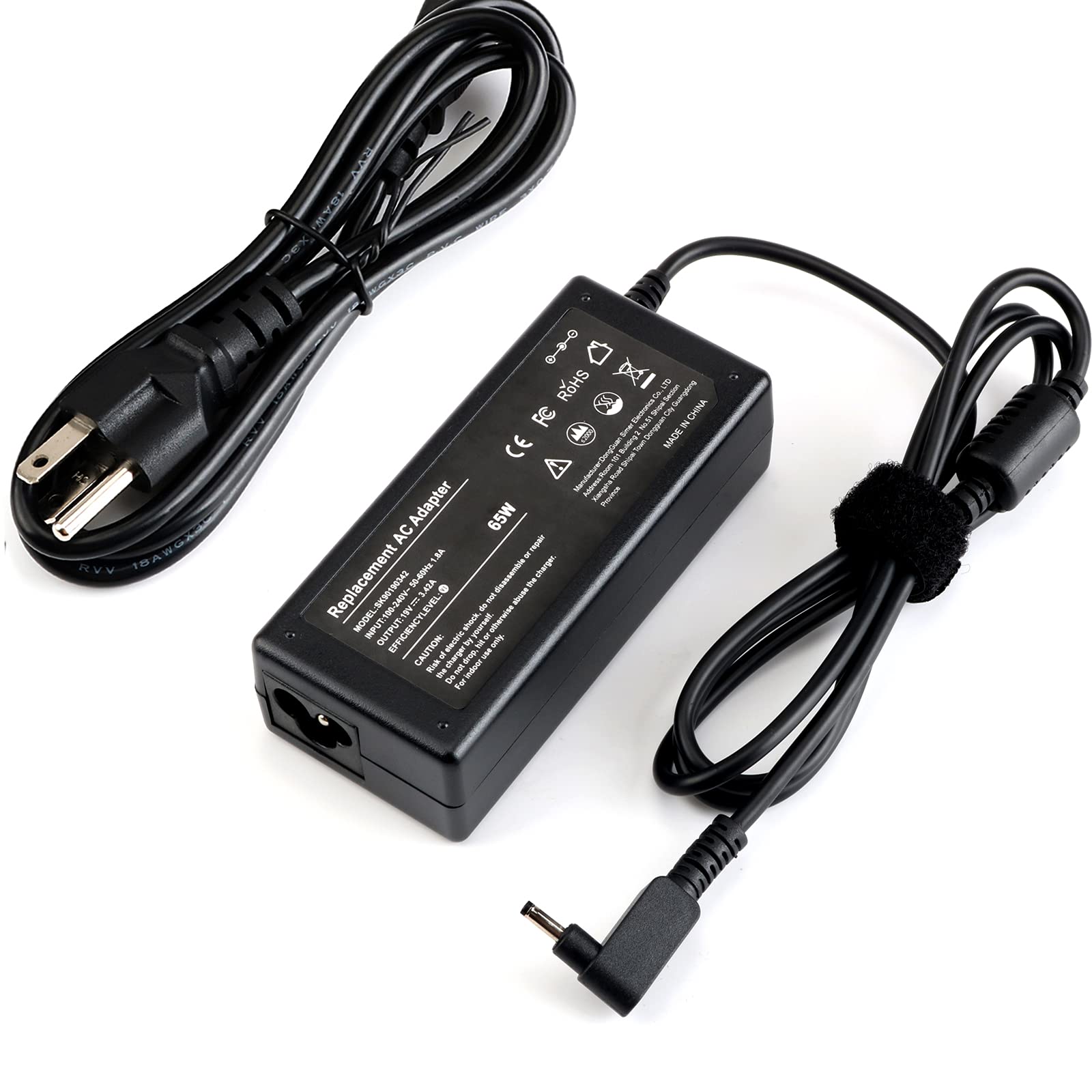 19V 3.42A 65W Chromebook Charger for Acer Chromebook 11 R11 13 14 15 CB3 CB5 CB3-532 CB3-111 CB3-131 CB3-431 CB5-571 CB5-132T C720 C720P N15Q9 N15Q8 N16P1 A11-065N1A AC Adapter Power Cord