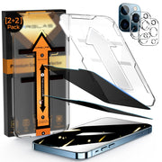MRGLAS Privacy Screen Protector Compatible with iPhone 12 Pro Max 6.7 with Camera Lens Protector 9H Tempered Glass [Auto Alignment Kit][10X Military Shockproof] Diamonds HD Film[Anti-Spy]