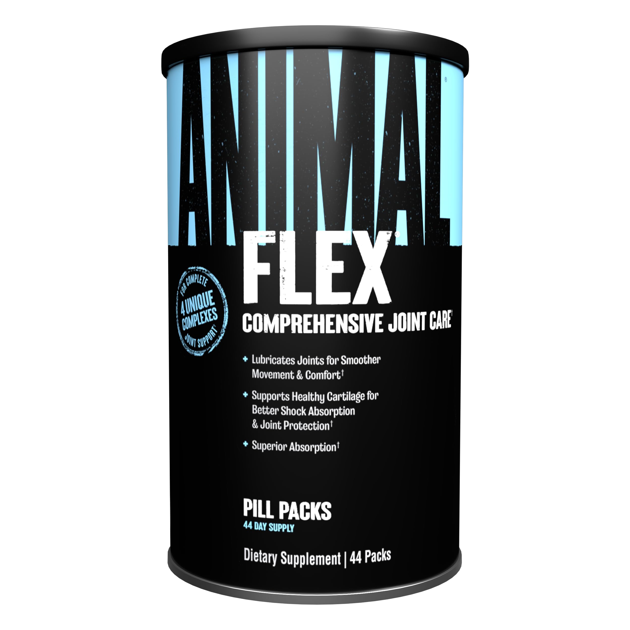 Animal Flex – Glucosamin Chondroitin Gelenkergänzung für Frauen und Männer bei Beschwerden mit Kurkuma, MSM, Boswellia für Knorpel, Gelenkgesundheit, Muskeln, Rücken, Knie, Schulter und Hüfte, 44 Packungen