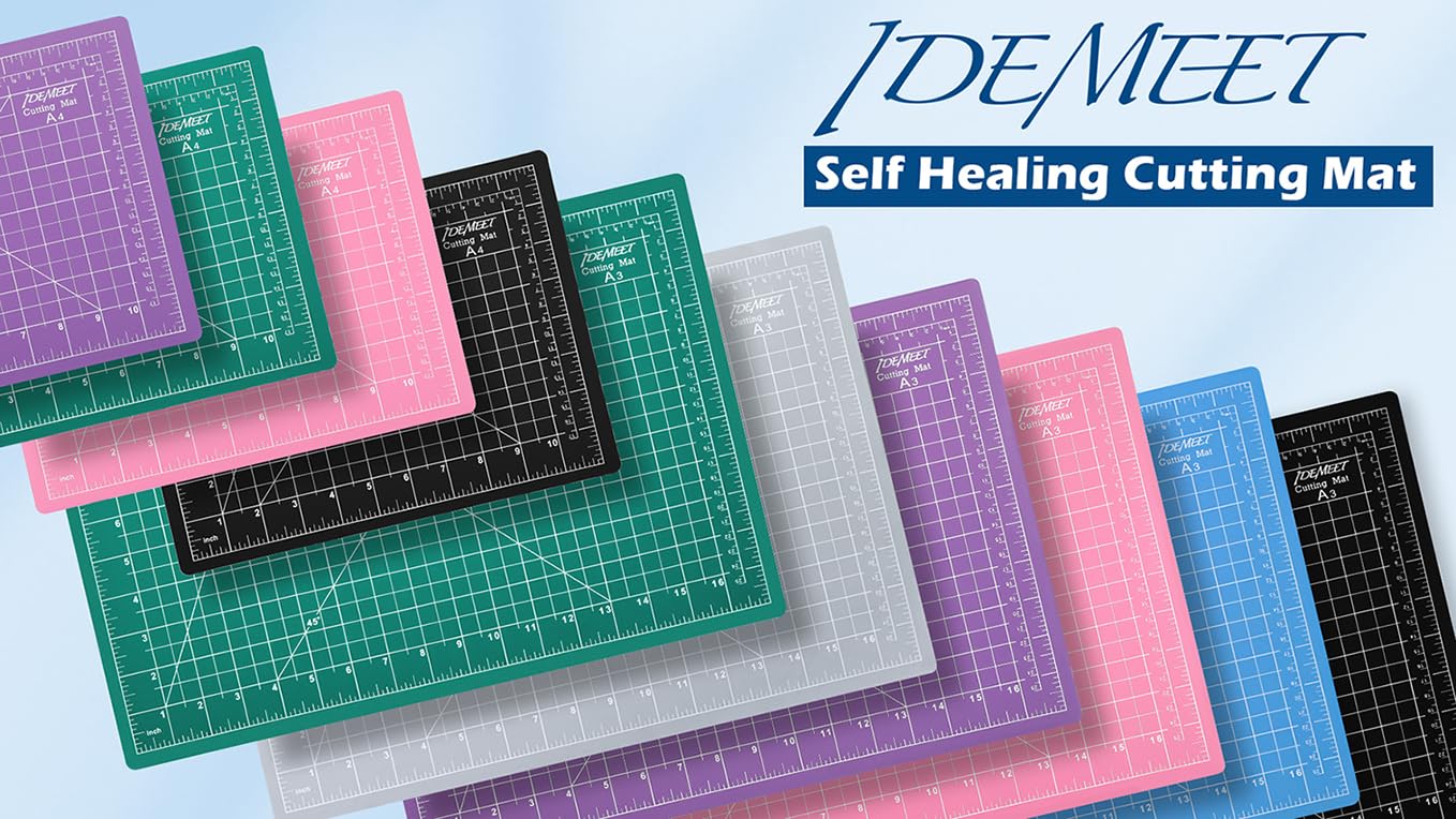 Density-upgraded 24" x 36" Large Self Healing Sewing Mat, Idemeet Rotary Cutting Mat 5 Play Cut Board for Crafts Hobby Project, Scale Size 24" x 36", A1, Green
