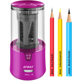 AFMAT Electric Pencil Sharpener, Pencil Sharpener for Colored Pencils, Auto Stop, Super Sharp & Fast, Electric Pencil Sharpener Plug in for 6-12mm No.2/Colored Pencils/Office/Home-Black