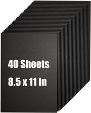 40 Sheets Black Cardstock 8.5 x 11 Inches, 200gsm Thick Card for Invitations, Menus, Wedding, DIY Cards Making, Stationary Printing
