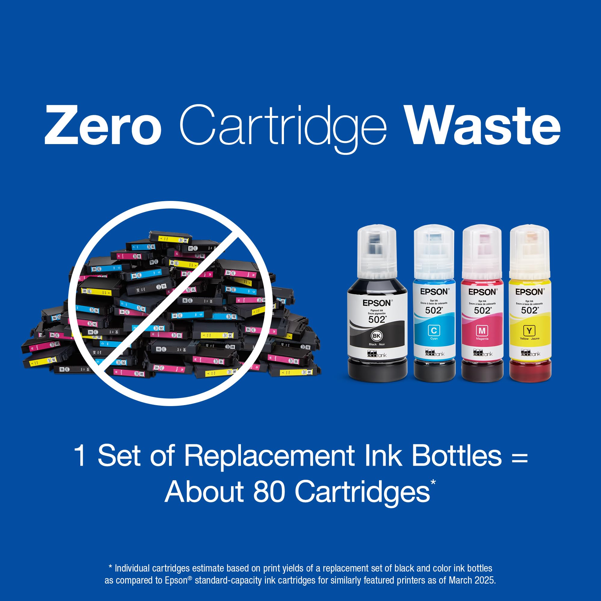EPSON 502 EcoTank Ink Ultra-high Capacity Bottle Black Works with ET-2750, ET-2760, ET-2850, ET-3750, ET-3760, ET-3850, ET-4850, and other select EcoTank models