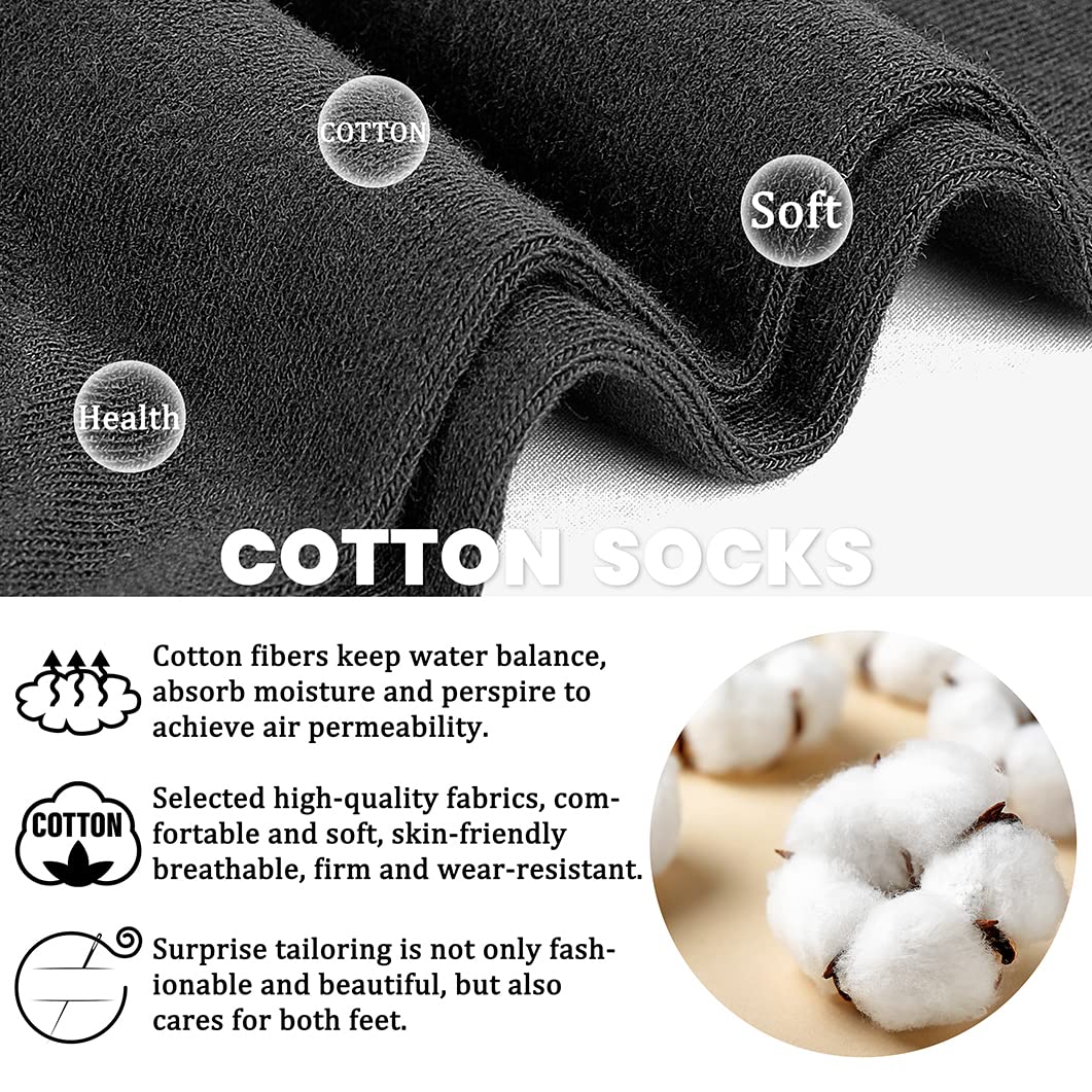 CHARMKING 8 Pairs Ankle Socks for Women - Non Slip Cotton No Show Classic Low Cut Casual Socks (White)