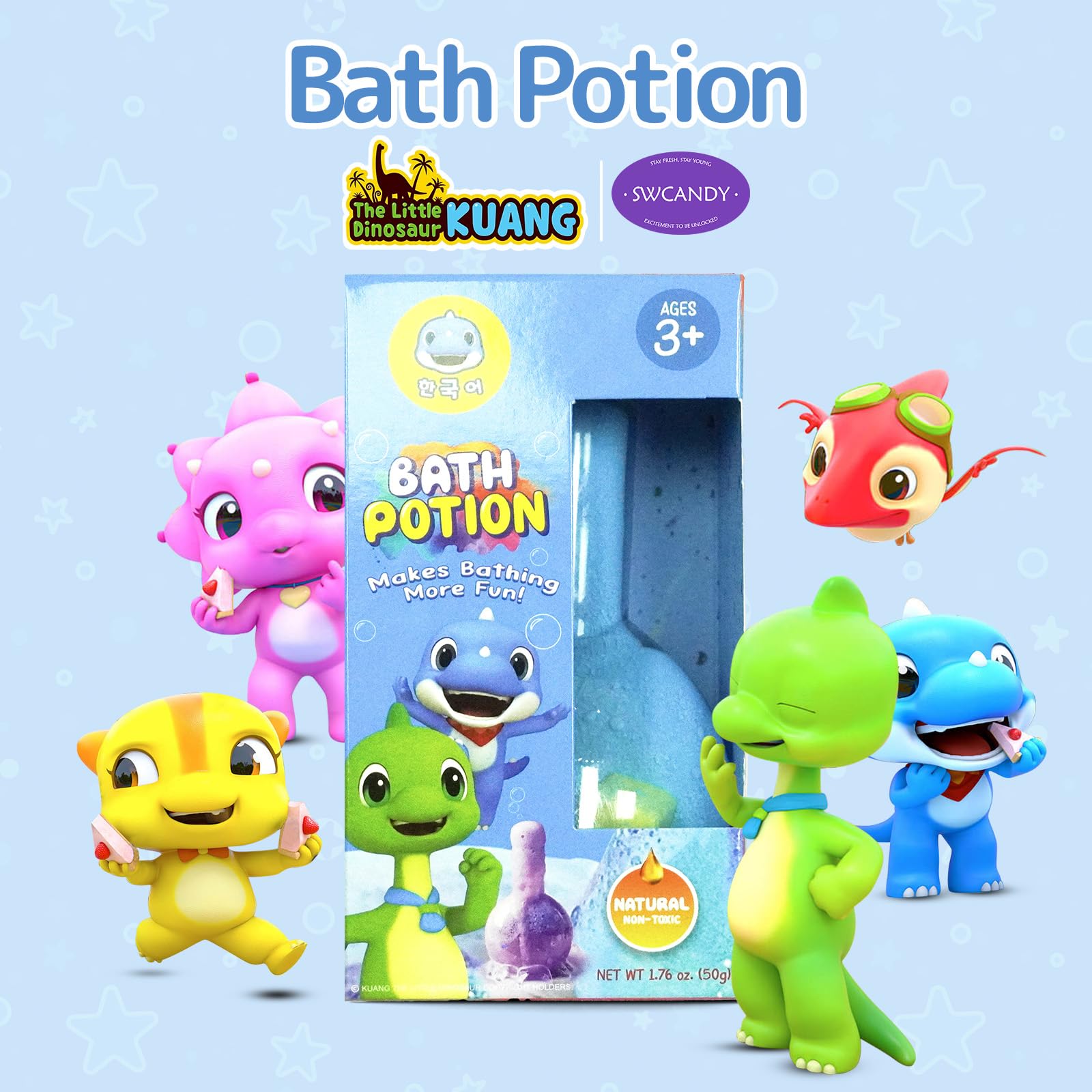 Bath Toys for Kids Potion, SWCANDY 6 Pack Bath Bombs Fun Time Bathtub Colorful Bubble Foam Boys Girls with Indoor Outdoor Scientific Soap Magical Nontoxic Fizzes Eruption Age 4-8 Years Old Toddler