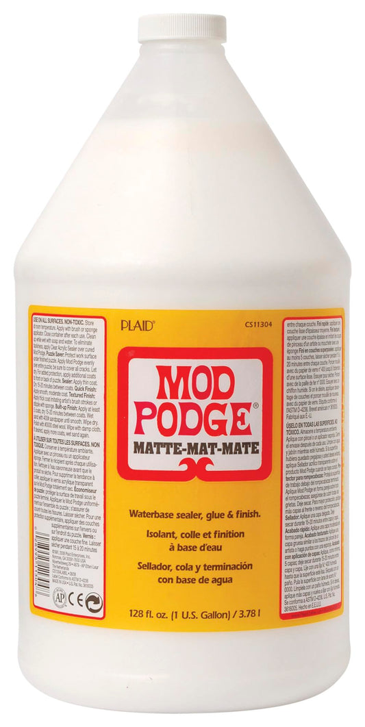 Mod Podge CS11304 Waterbase Sealer, Glue and Finish, 128 oz, Matte