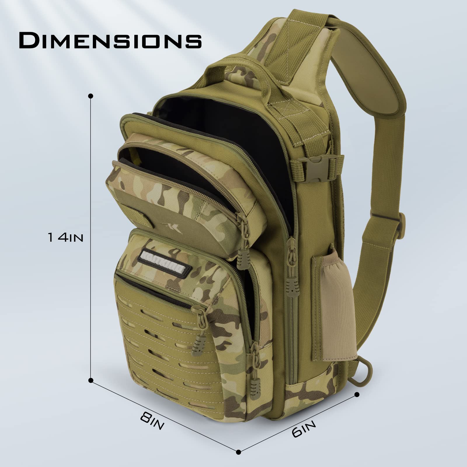 KastKing BlowBak Tactical Sling Tackle Bag-Lightweight Fishing Backpack Storge Fishing Gear and Equipment,Gift for Men
