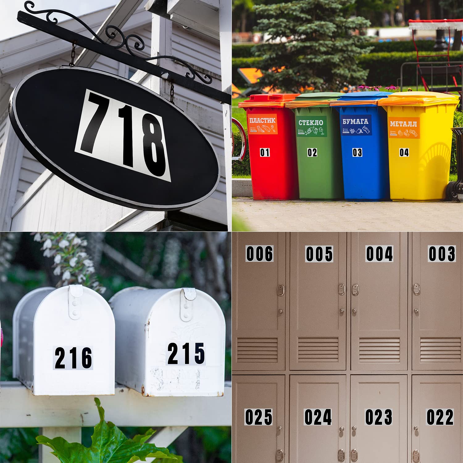 60 Numbers, Reflective Adhesive Mailbox Number Pack, 3", Waterproof Number Stickers for Signs, Door, Cars, Trucks, Home, Business, Address Number