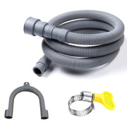 HLMOptimo 6 Feet Universal Washing Machine Drain Hose Flexible Dishwasher Drain Hose Extension Kits Corrugated Washer Hose w/ 1 Adapter 4 Hose Clamps 1 U-Bend Hose Holder
