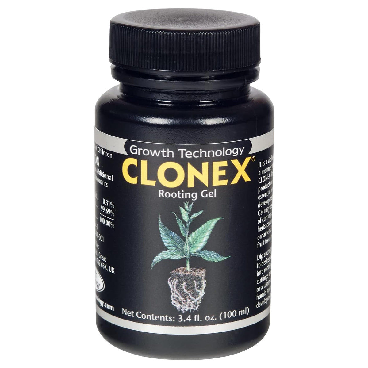 Clonex Bewurzelungsgel – Hochleistungs-Bewurzelungsmittel für Pflanzenstecklinge, enthält IBA, fördert Wurzelbildung & -entwicklung – 100 ml