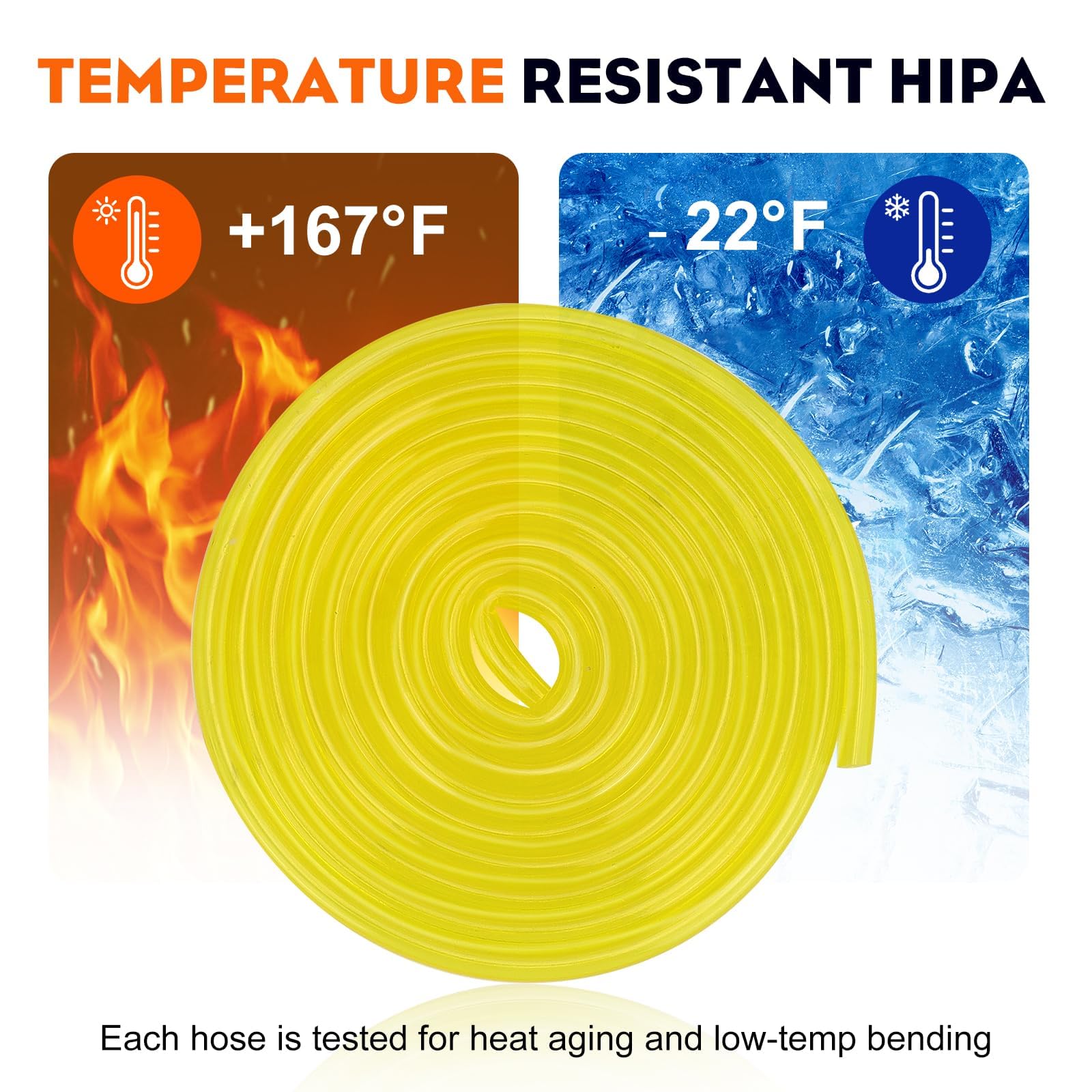 Hipa 4 Size Gas Fuel Line Hose Tubing 4 ft. Each for Small Engine Chainsaw Lawn Mower String Trimmer WeedEater Blower Model Parts I.D x O.D 1/8" x 3/16" 3/32" x 3/16" 1/8" x 1/4" .08" x .14"