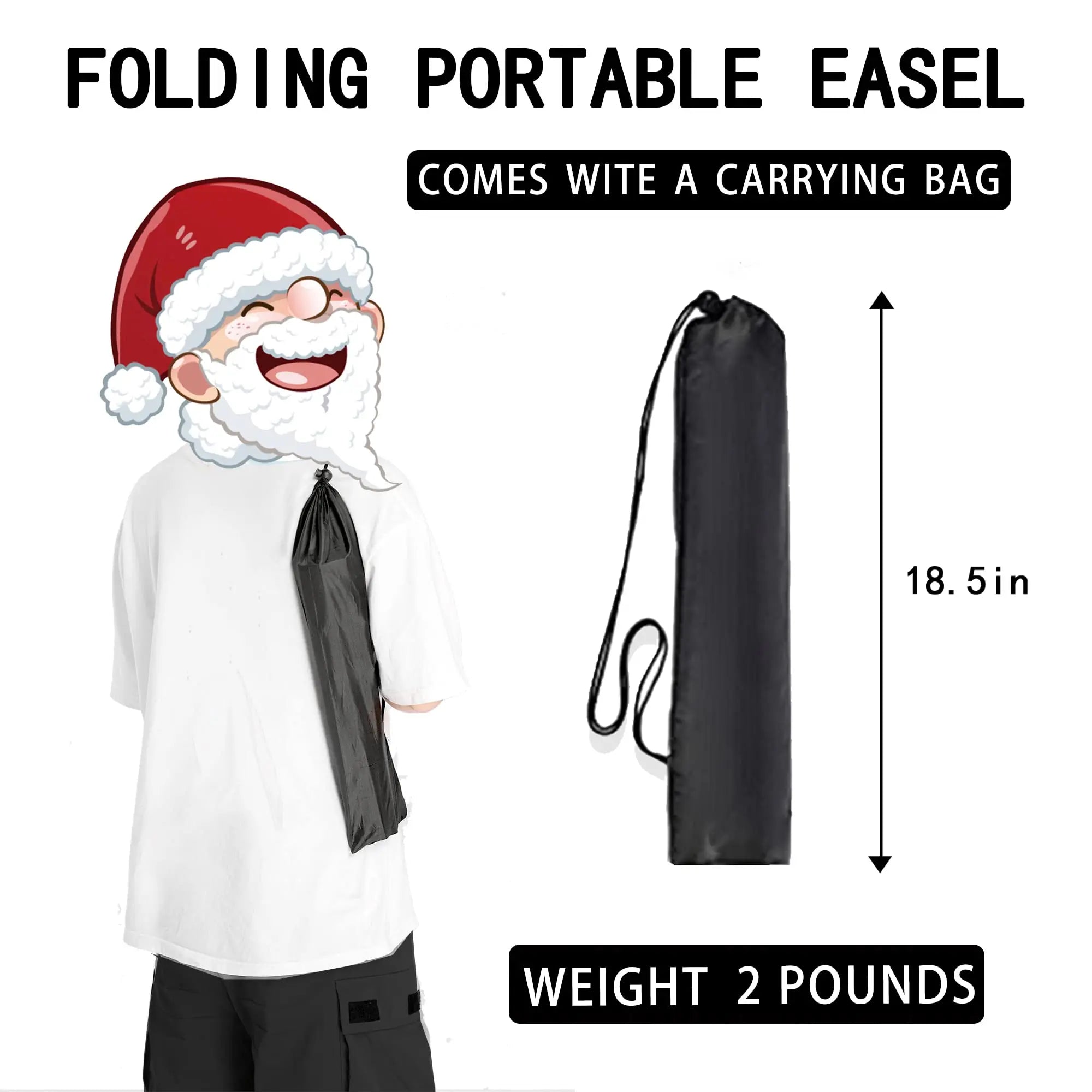 JNZYB Easel Stand for Display Wedding Sign & Poster - 63 Inches Tall Easle for Display Holder - Portable Collapsable Poster Easel - Floor Adjustable Metal Painting Easels Tripod Black