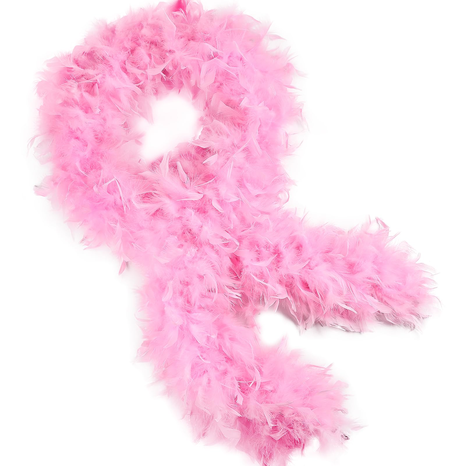 THARAHT Hot Pink Chandelle Turkey Feather Boa 2 Yards 40g for DIY Craft Home Dancing Wedding Party Halloween Costume Decoration Feather Boa