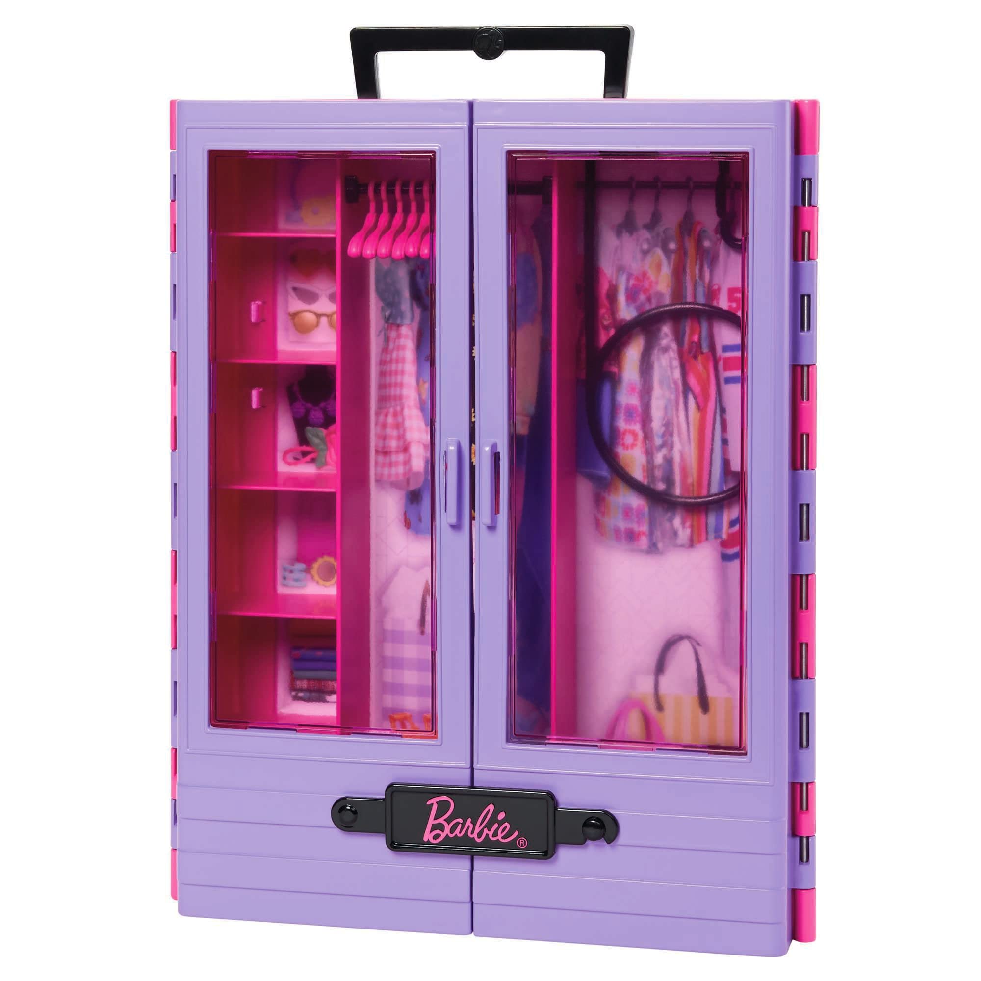 Barbie Doll & Playset, Fashionistas Ultimate Closet with Clothes (3 Outfits) & Fashion Accessories Including 6 Hangers