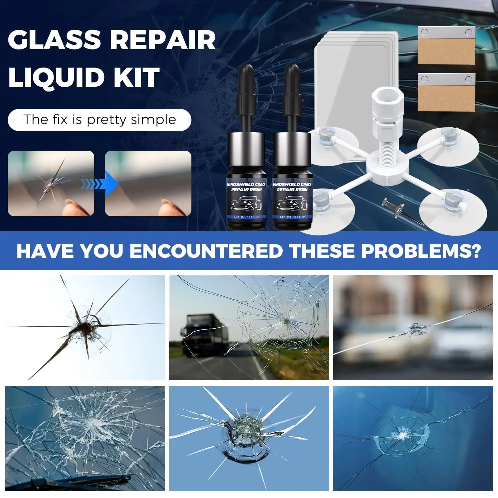 NASILOOP Windshield Repair kit, Windshield Crack Repair Resin Kit