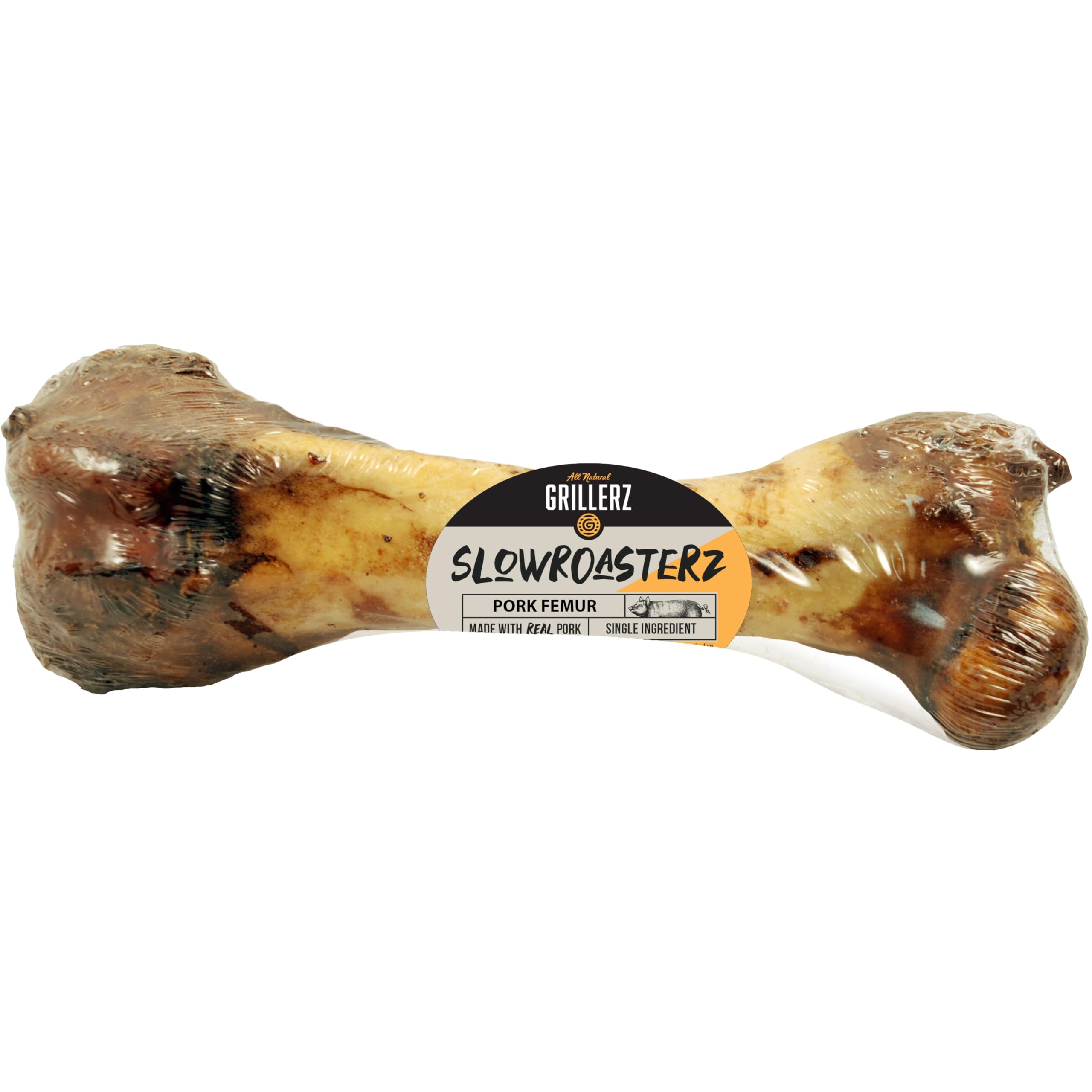 Grillerz Pork Femur Bone, 1 Count, Rawhide Free, All Natural Treat for All Breeds, Gluten Free, Long Lasting, Easy to Digest, For Adult Life Stages, Dog Chew for Healthy Teeth