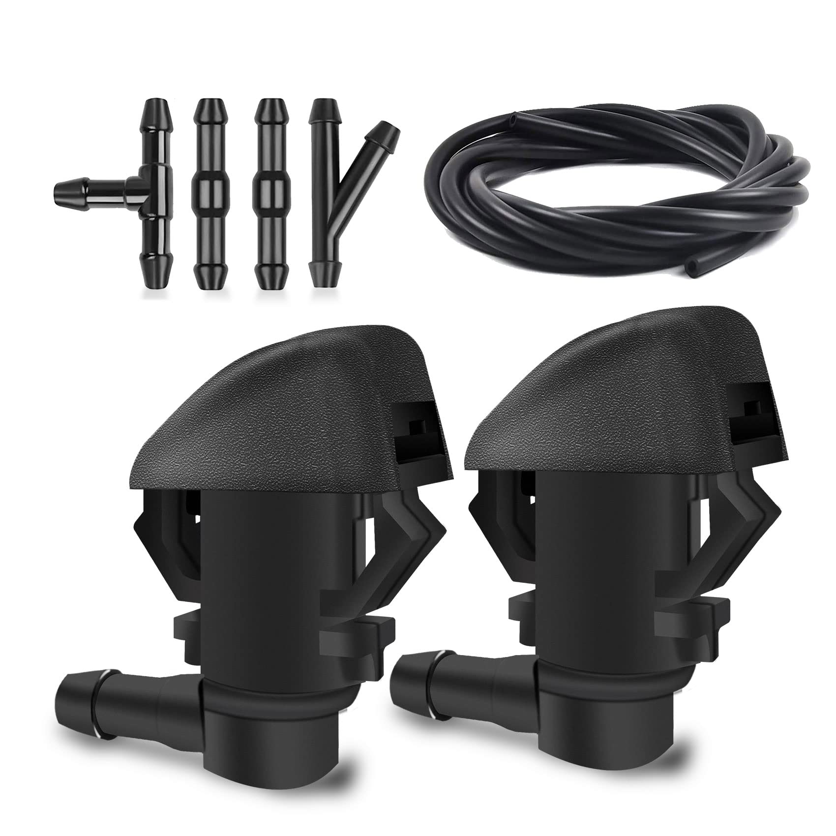 Scheibenwaschdüsen-Set, Sprühdüsen für die vordere Windschutzscheibe, Wischwasserdüse und Flüssigkeitsschlauch mit Anschlüssen für Honda Pilot 2009-2012 2014 2015, ersetzt OEM # 76810-SZA-A01ZA