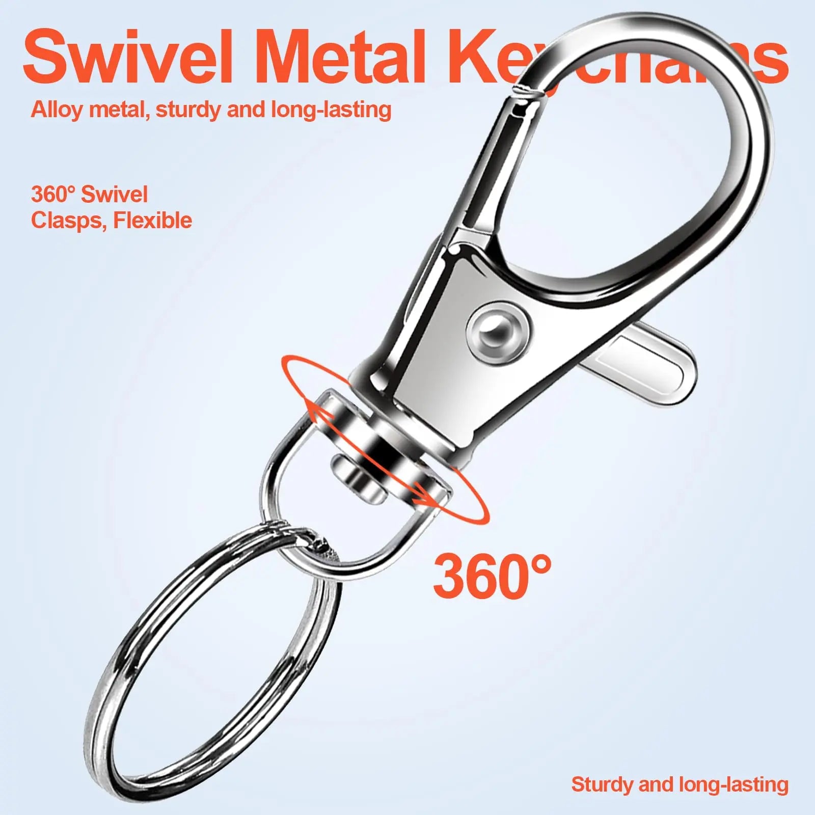 LEOBRO 60PCS Metal Swivel Snap Hooks and Key Rings, 30PCS Small Lobster Claw Keychains Clasps and 30PCS Key Chain Ring for Keychain Clip, Key, Jewelry Making, Art Crafts, Silver