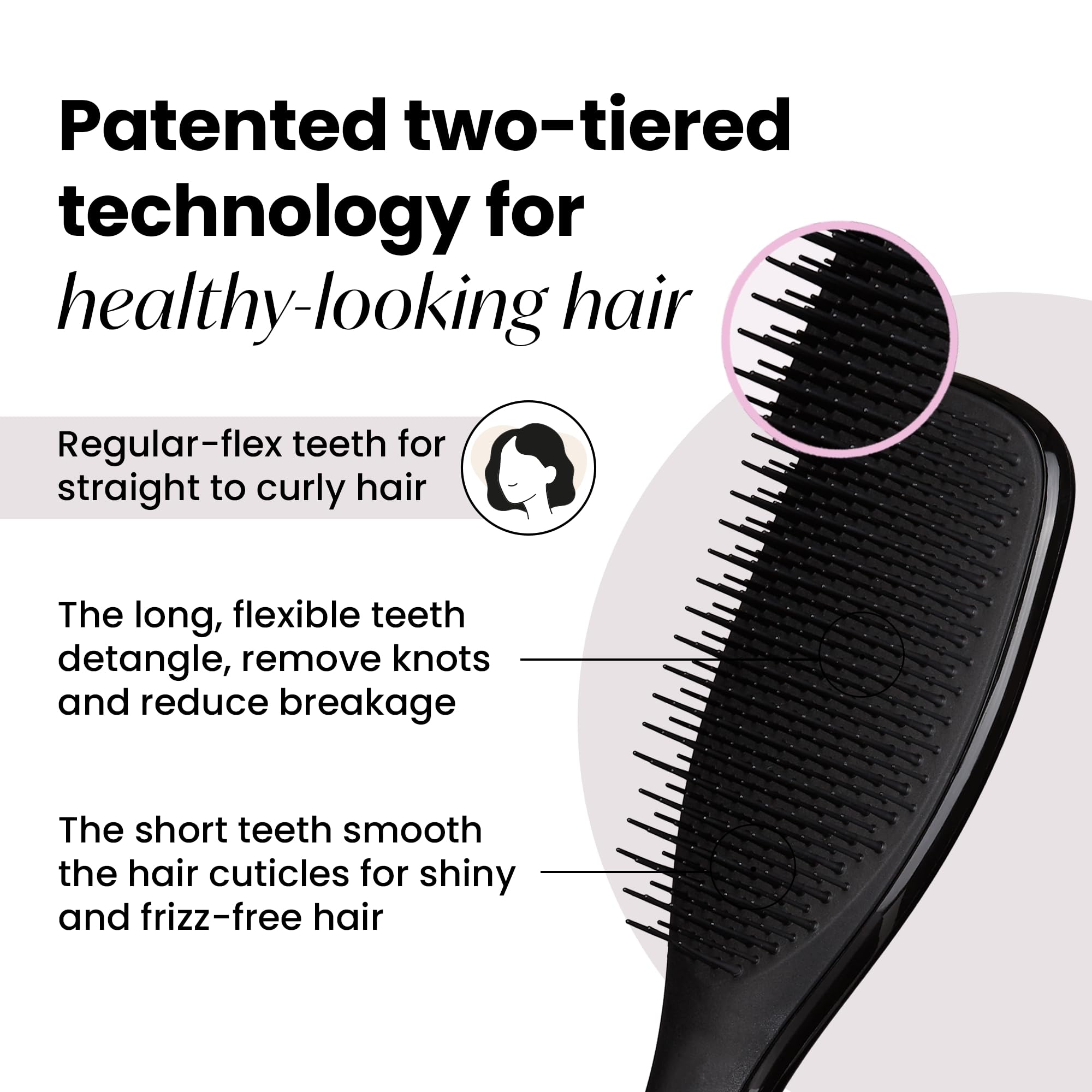 Tangle Teezer Ultimate Detangler Hairbrush for Wet & Dry Hair, Eliminates Knots & Reduces Breakage for All Hair Types, Millennial Pink