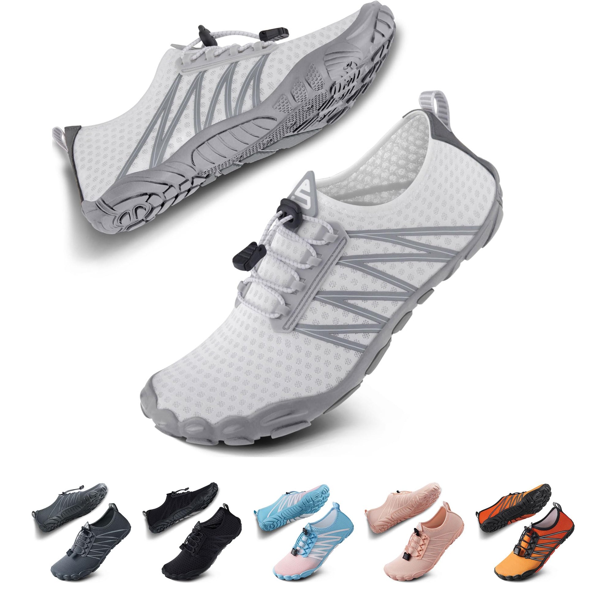 SEEKWAY Water Shoes for Women Adult Quick-Dry Aqua Sock Barefoot Men for Beach Swim River Pool Lake Hiking Kayaking Surfing Gradient Dark Grey