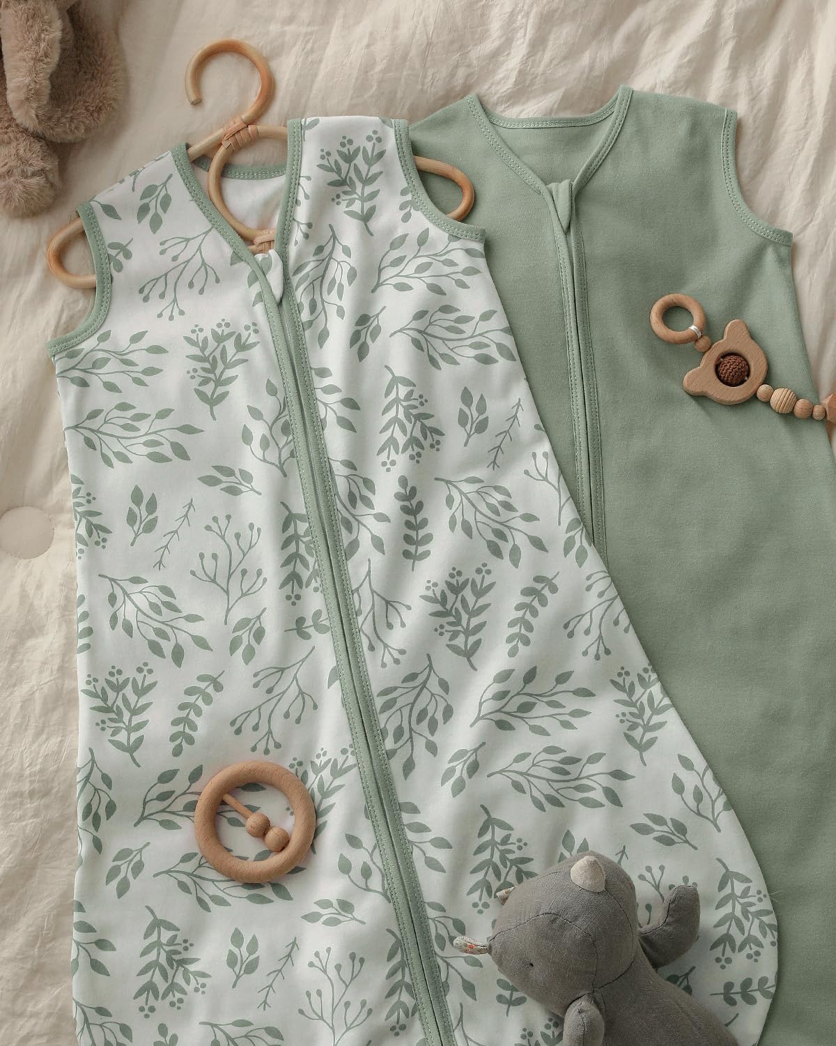 Yoofoss Baby Sleep Sack 0-6 Months Wearable Blanket for Babies 100% Organic Cotton 2-Way Zipper TOG 0.5 Toddler Sleeping Sack 3 Pack, Sleep Sacks