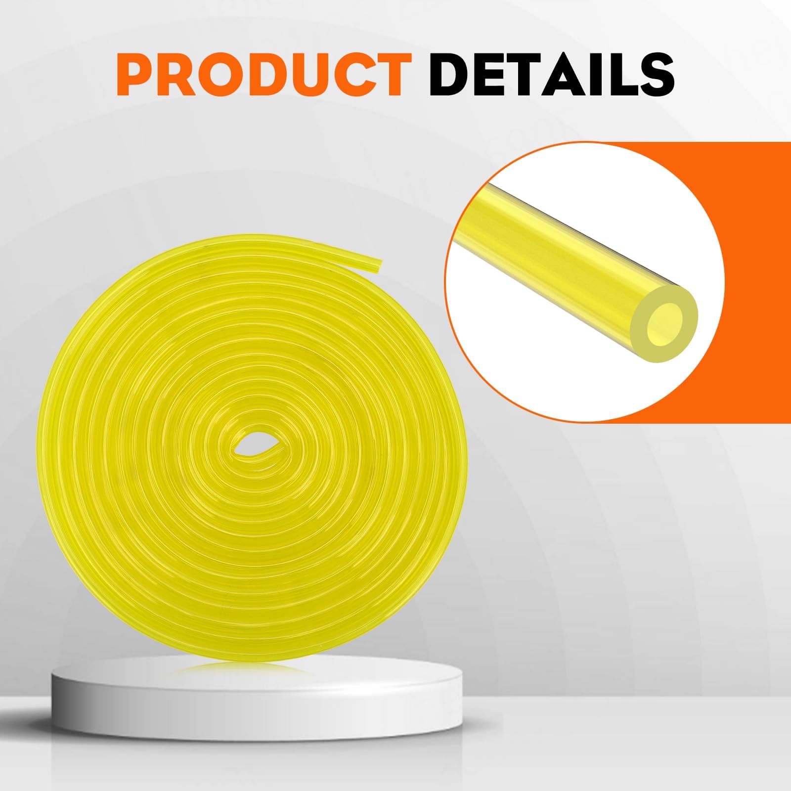 Hipa 4 Size Gas Fuel Line Hose Tubing 4 ft. Each for Small Engine Chainsaw Lawn Mower String Trimmer WeedEater Blower Model Parts I.D x O.D 1/8" x 3/16" 3/32" x 3/16" 1/8" x 1/4" .08" x .14"