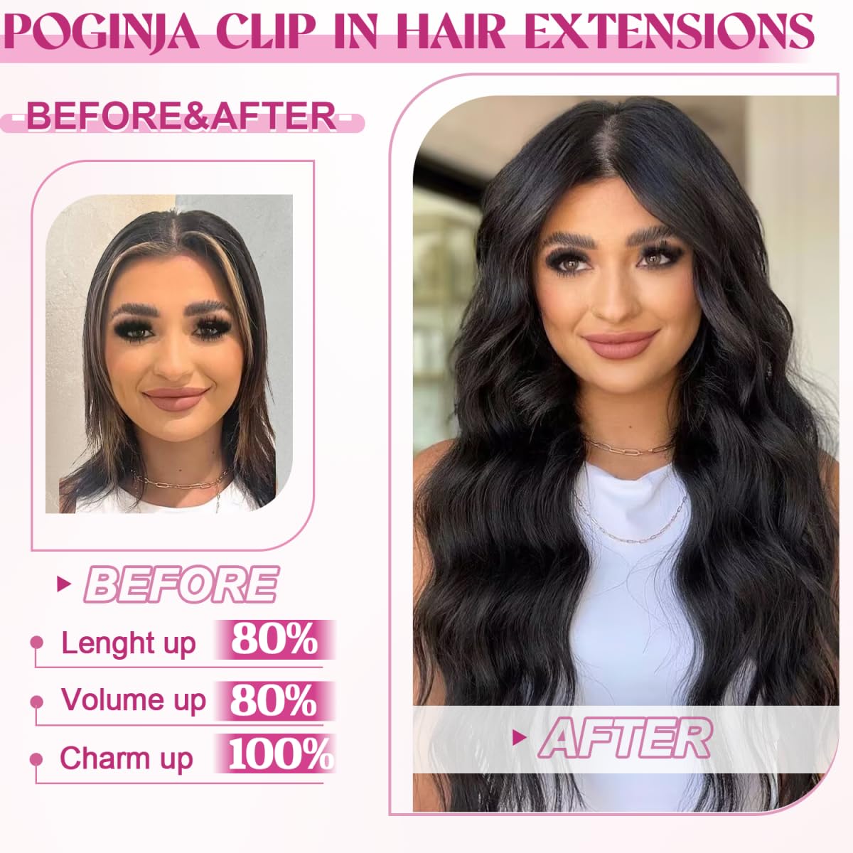 Clip in Hair Extensions Real Human Hair, 20 Inch 105g 100% Remy Human Hair Clip in Extensions for Women, Invisible Straight Seamless Clip ins Hair Extensions 8pcs Double Weft #1B Natural Black
