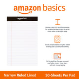 Amazon Basics Narrow Ruled Lined Writing Note Pad, 5 inch x 8 inch, Canary, 600 Count (12 Packs of 50)