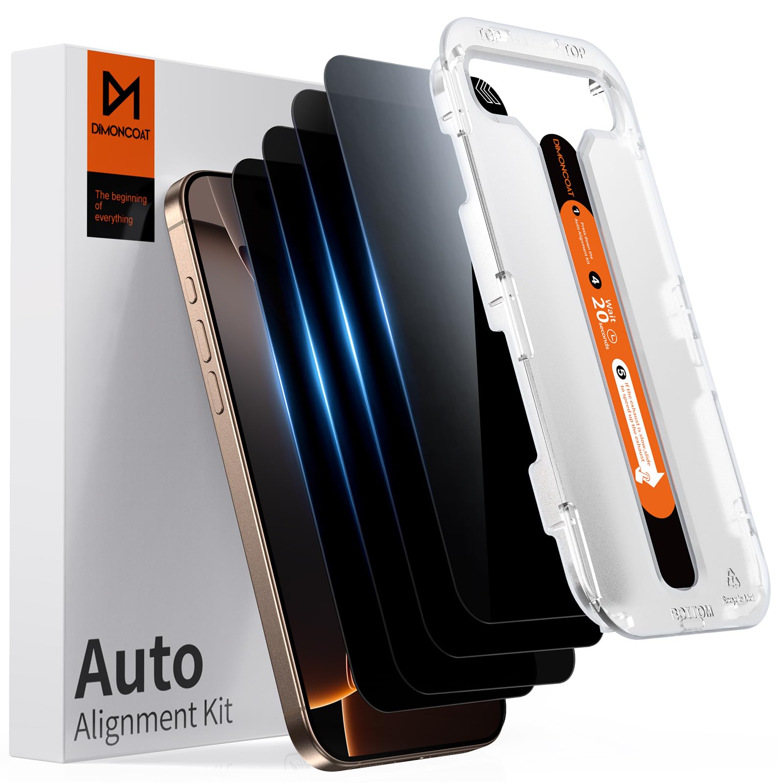 DIMONCOAT 4 Packs [Auto Alignment Kit] Screen Protector for iPhone 14 Pro Max 6.7'' with 2 Packs Camera Protector [10X Military Protection] Tempered Glass HD Film, Case Friendly