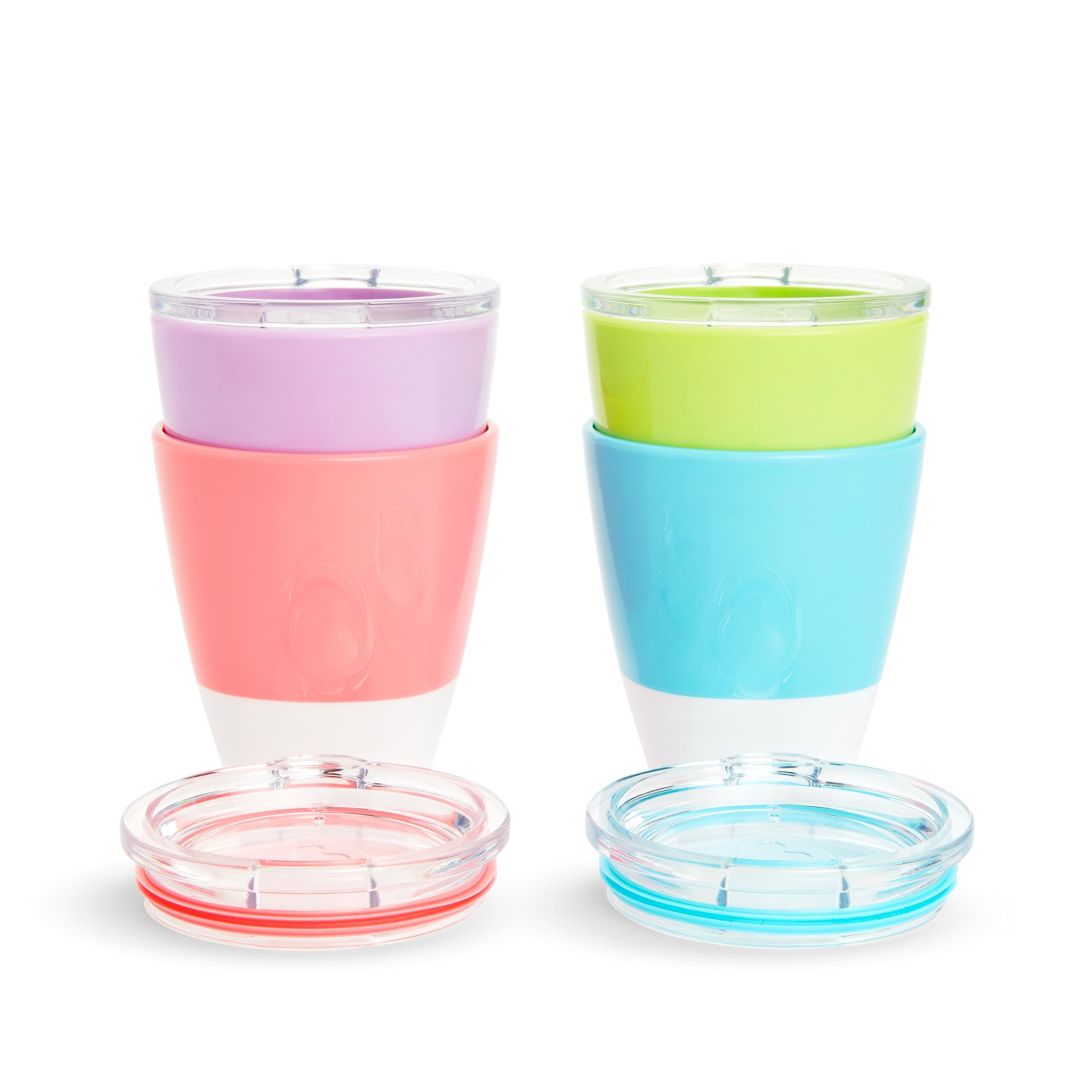 Munchkin® Splash™ Open Toddler Cups with Training Lids, 7 Ounce, Multicolored, 4 Pack