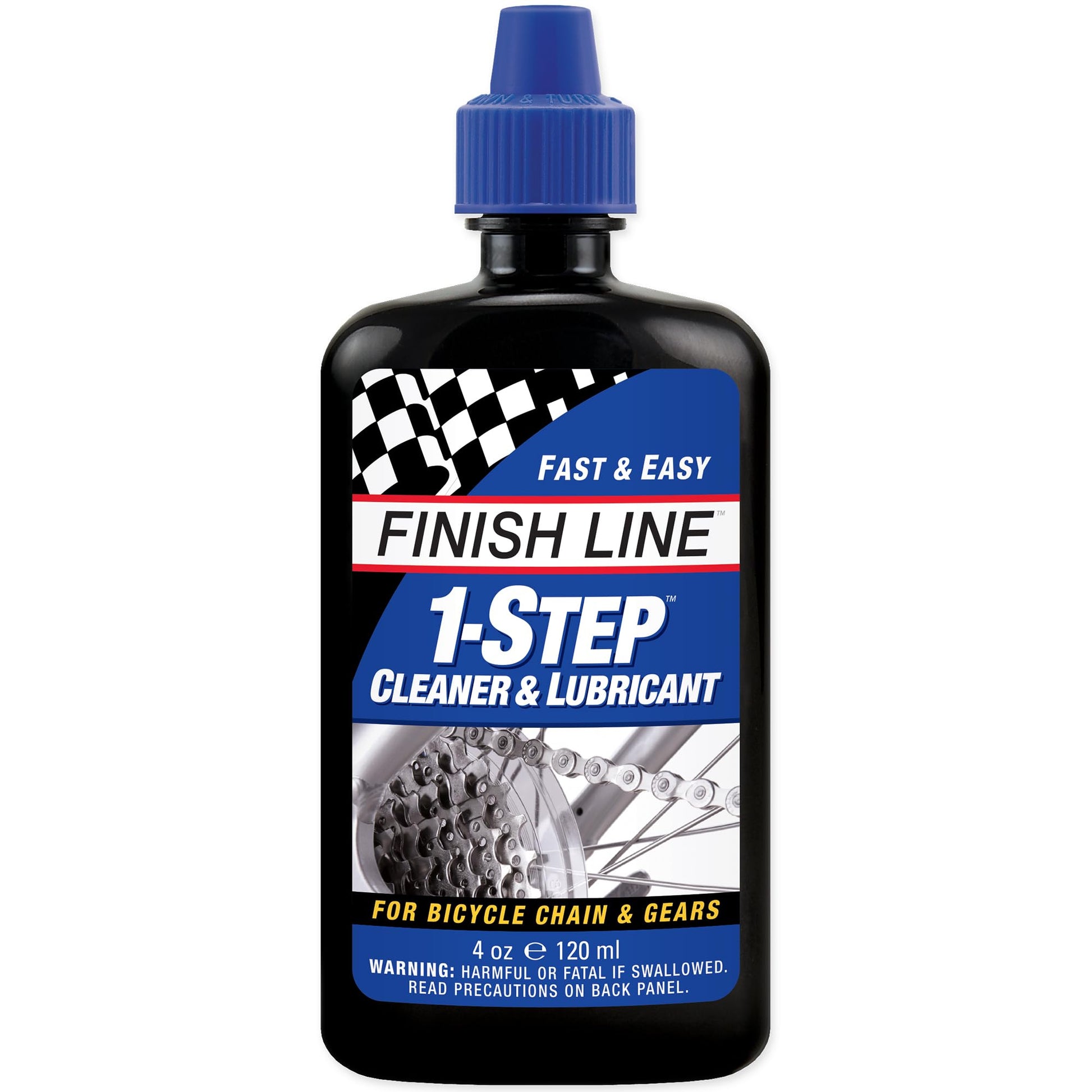 Finish Line 1-Step Bicycle Chain Cleaner & Lubricant 4oz Squeeze Bottle