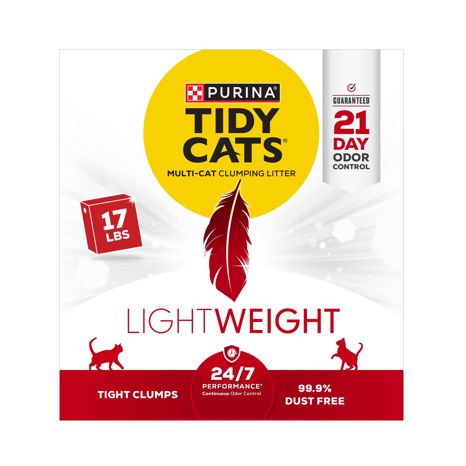 Purina Tidy Cats Multi Cat, Low Dust, Clumping Cat Litter, LightWeight 4-in-1 Strength - 17 lb. Box