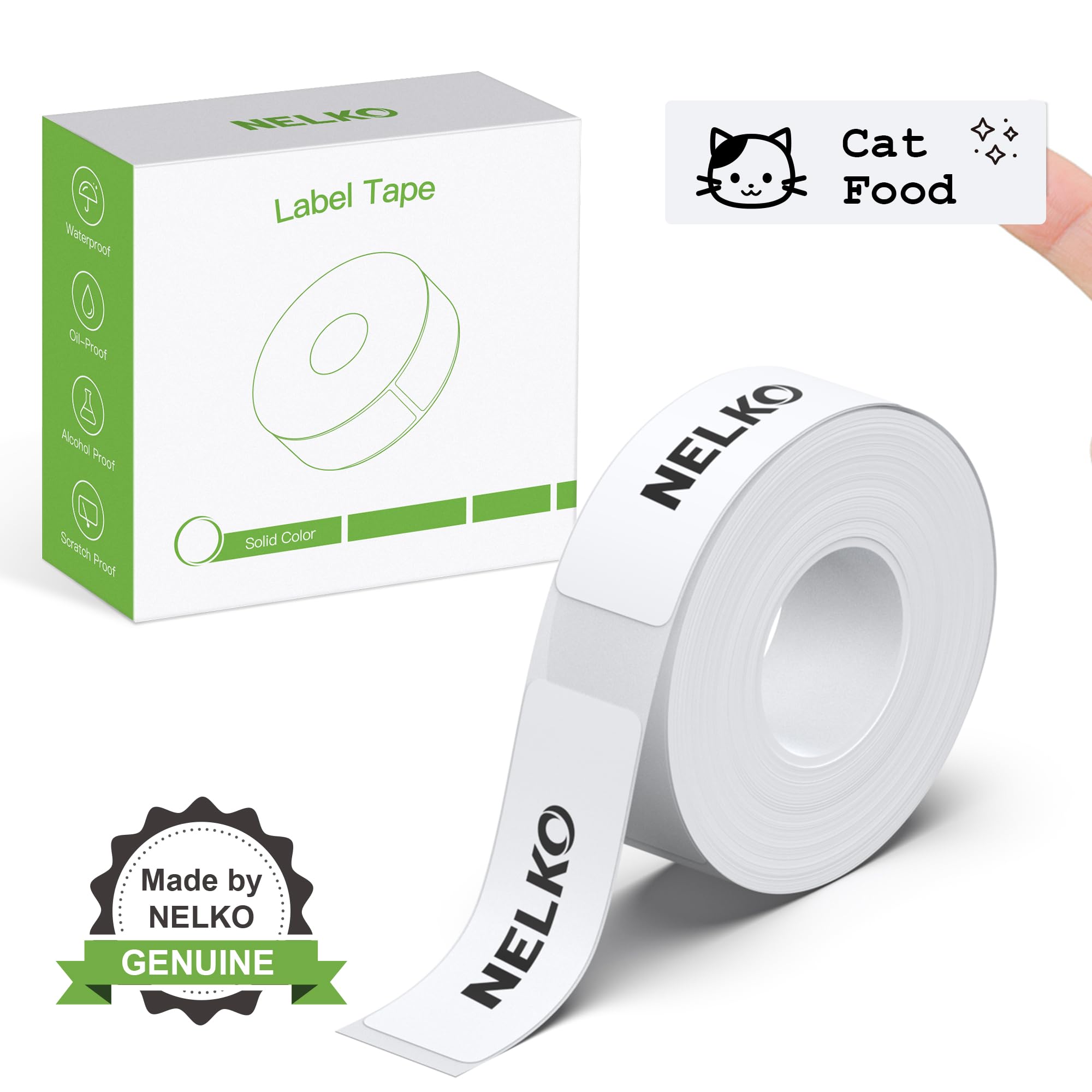 Nelko P21 Label Maker Tape, 14x40mm (0.55"x1.57") Self-Adhesive Label Compatible with P21 Label Maker for Home/Office/School, 180 Labels, Transparent