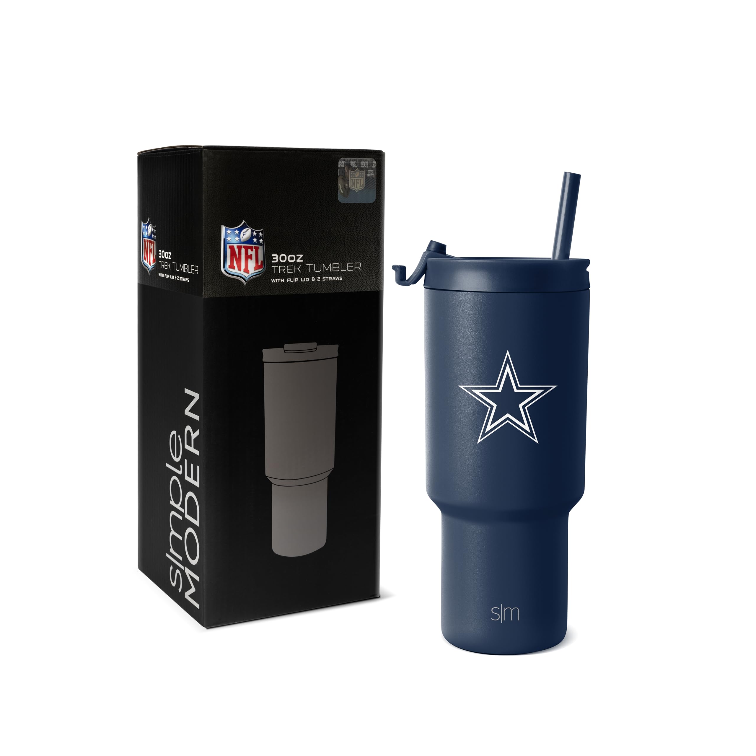 Simple Modern Officially Licensed NFL Pittsburgh Steelers 30 oz Tumbler with Flip Lid and Straws | Insulated Cup Stainless Steel | Gifts for Men Women | Trek Collection | Pittsburgh Steelers