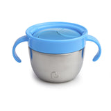 Munchkin® Snack+™ Stainless Steel Snack Catcher Cup with Lid, 9 Ounce, Blue, 1 Pack