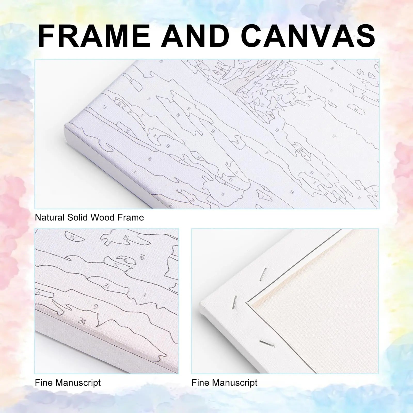 Yezavesu Framed Paint by Numbers Kit for Adults Beginner & Kids Ages 8-12, Book Paint by Numbers Without Easel, DIY Number Painting for Adults Flowers for Home Wall Decor Gift 10x 10 inch